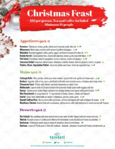 Yafa Café Christmas Season Catering